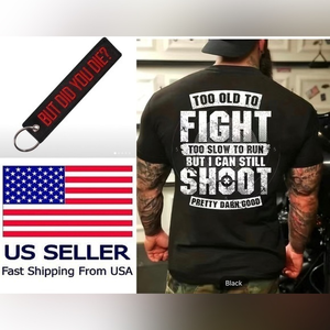 Mens Black XL Graphic Tee Crew Neck Cotton Blend T-Shirt Keychain Included‎